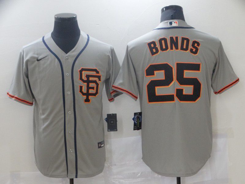 Men San Francisco Giants #25 Bonds Grey Game Nike 2021 MLB Jerseys->san francisco giants->MLB Jersey